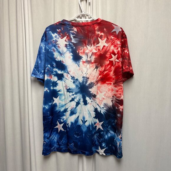 Patriotic Tie-Dye Performance Shirt Mens Size Medium Eagle Claws Stars Tee NEW - Picture 3 of 5
